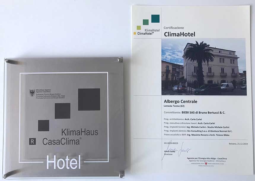 Sistema AERcoppo® per il ClimaHotel Albergo Centrale Lamezia Terme (CZ) 2019
